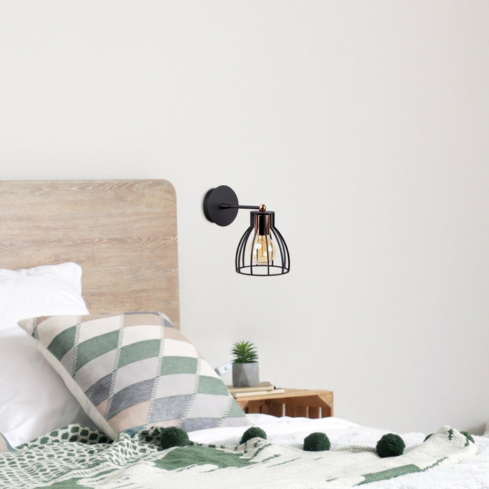 Opviq Kemah - N-1238 Lámpara de pared de cuerpo metálico Negro y Bronce